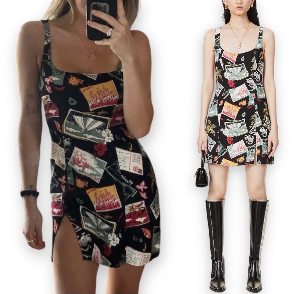 Reformation Noha Dress in Postcard XL 12